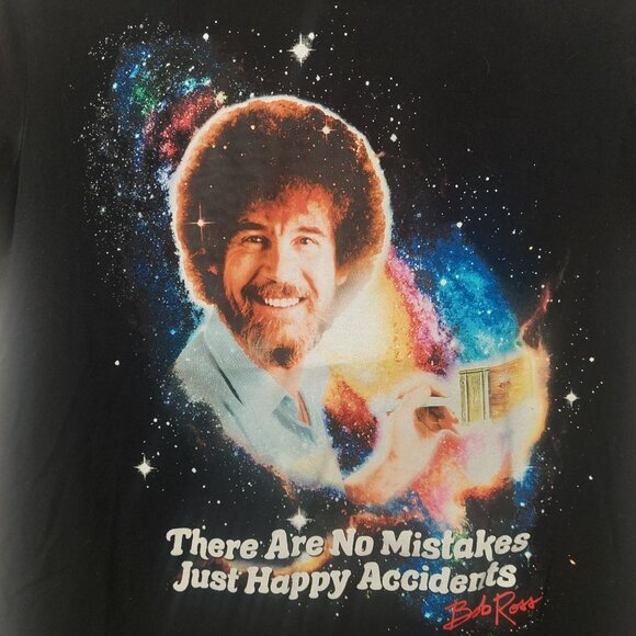 Bob Ross T-Shirt Women XXS Black with Graphic - Picture 4 of 6